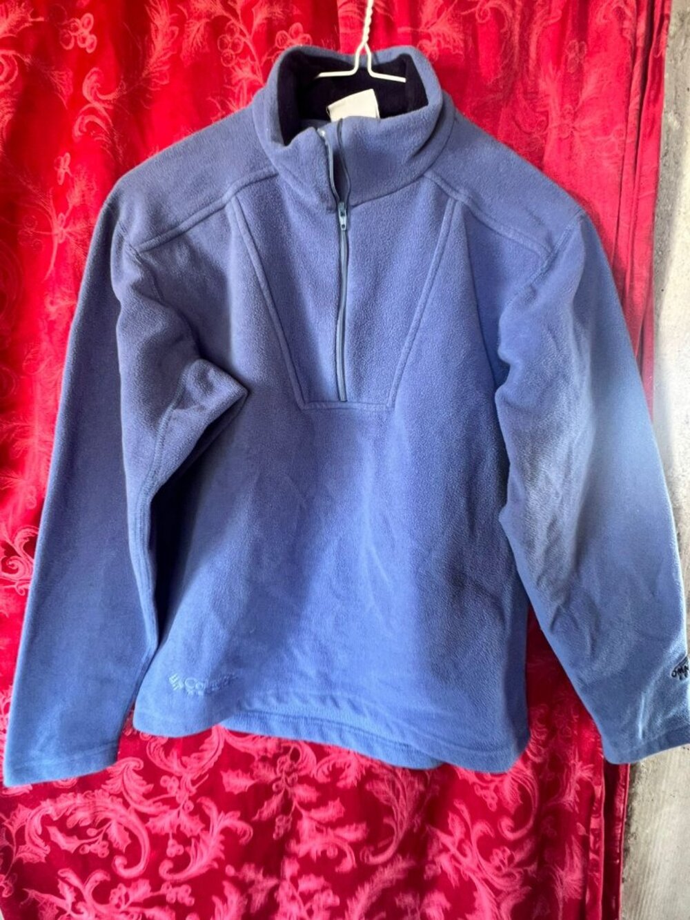 Vintage Columbia Made in USA 1/4 Zip Fleece Pullover Blue Small